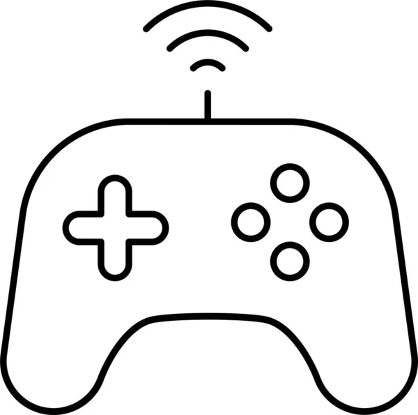 Εικονίδιο Wifi Gaming Joystick Στυλ Περιγράμματος — Διανυσματικό Αρχείο