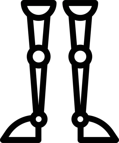 腿机器人科学图标的轮廓风格 — 图库矢量图片