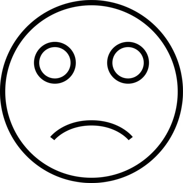 Cara Triste Emoticono Icono — Vector de stock