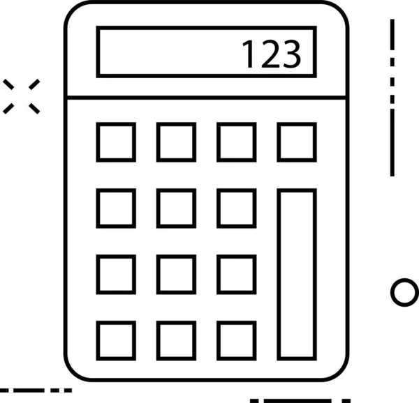 Calculadora Contable Icono Máquina Estilo Esquema — Archivo Imágenes Vectoriales