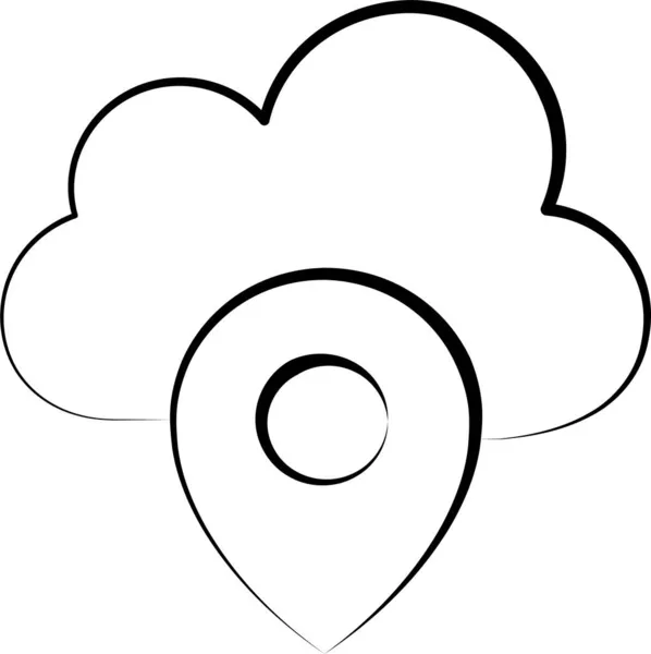 Εικονίδιο Τοποθεσίας Του Cloud Gps Στυλ Σχεδίασης — Διανυσματικό Αρχείο