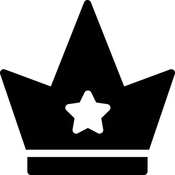 Kroon Rang Koning Pictogram Solide Stijl — Stockvector