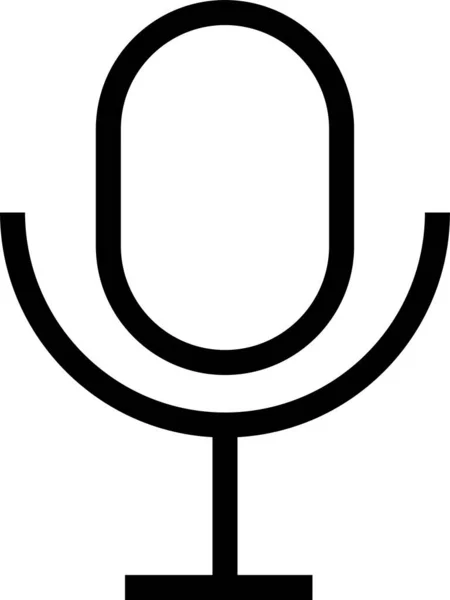 Mic Mike Rec Icon Outline Style — Vettoriale Stock