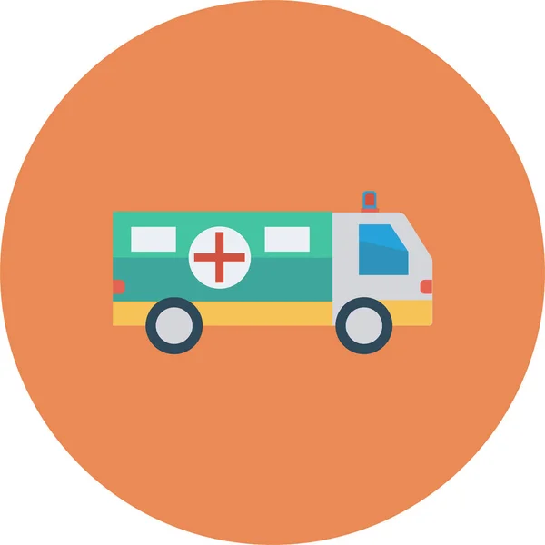 Ambulans Auto Medicinsk Ikon Platt Stil — Stock vektor