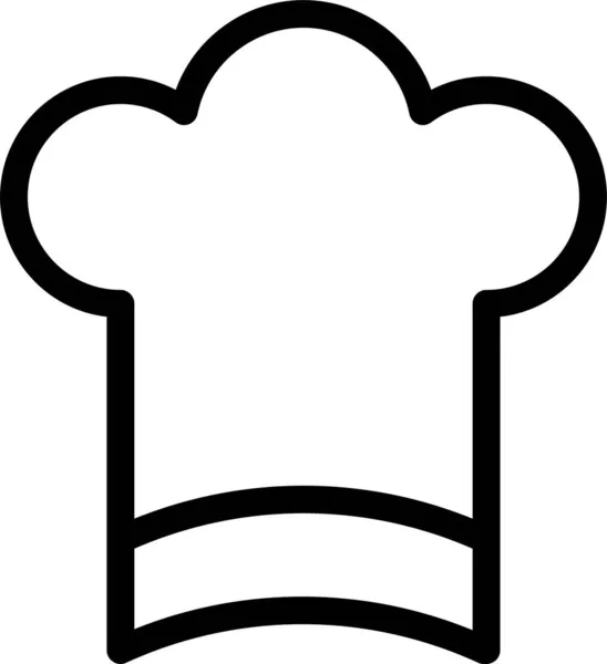 Chapeau Chef Cuisinier Icône Dans Style Contour — Image vectorielle