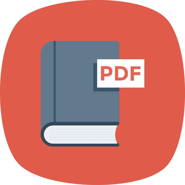 Buch Ebook Pdf Symbol Flachen Stil — Stockvektor