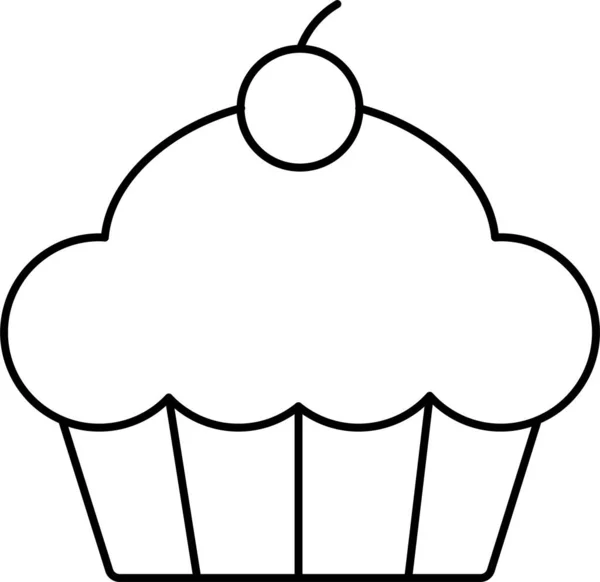 Muffin Dessert Süße Ikone — Stockvektor