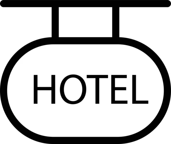 Styrelsen Ram Hotell Ikon Kontur Stil — Stock vektor