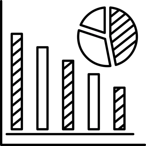 Analytisches Diagramm Symbol Umrissstil — Stockvektor
