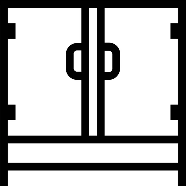 Иконка Мебели Ящика Декора Стиле Абрис — стоковый вектор