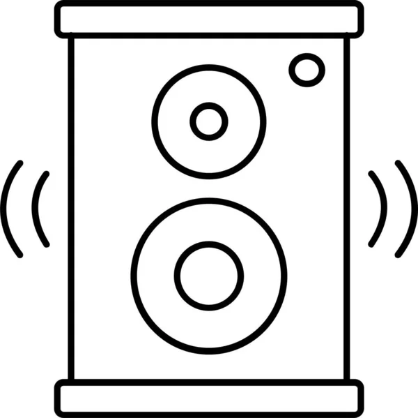 Icône Sonore Audio Forte Dans Style Contour — Image vectorielle