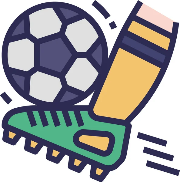 Kicken Fußball Ikone — Stockvektor