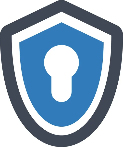 Lock Security Shield Icon Solid Style — Stock Vector