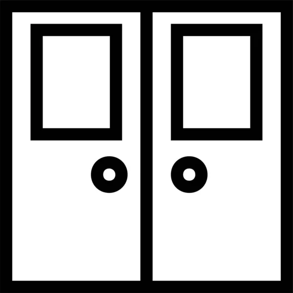 装飾のドアの家具のアイコンアウトラインスタイル — ストックベクタ