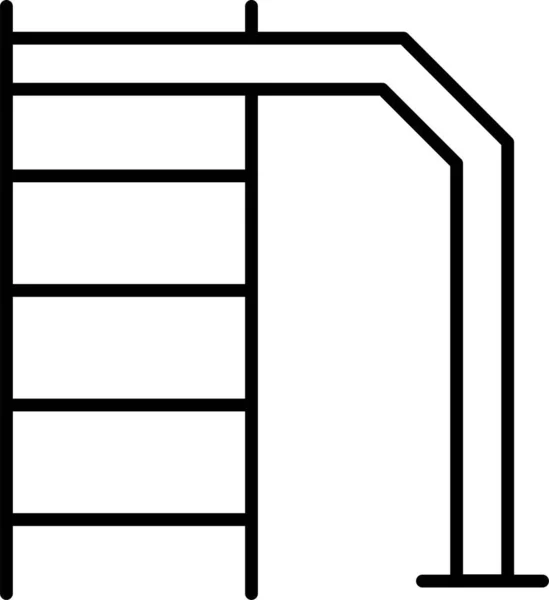 Ícone Sinal Piscina Escada Estilo Esboço — Vetor de Stock