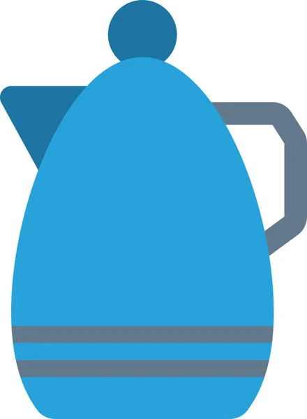 Чайник Кухонный Горшок Икона Плоском Стиле — стоковый вектор
