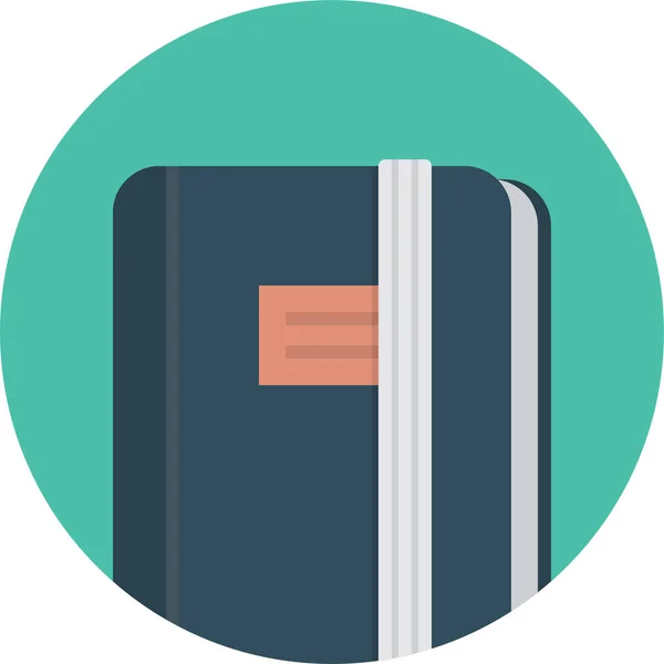 Nota Del Cuaderno Moleskine Icono Estilo Plano — Vector de stock