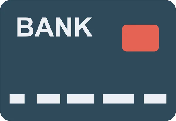 Tarjeta Bancaria Icono Tarjeta Crédito Estilo Plano — Archivo Imágenes Vectoriales