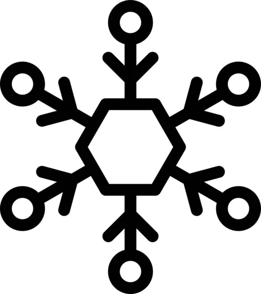 Nieve Frío Copo Nieve Icono Estilo Del Esquema — Vector de stock