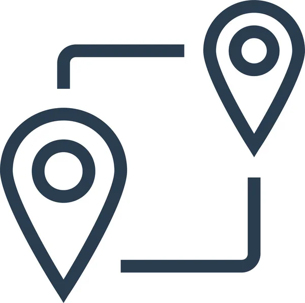 Gps Map Marker Icon Outline Style — Stockvektor