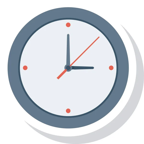 Ρολόι Ώρα Εικονίδιο Χρονόμετρο Επίπεδη Στυλ — Διανυσματικό Αρχείο