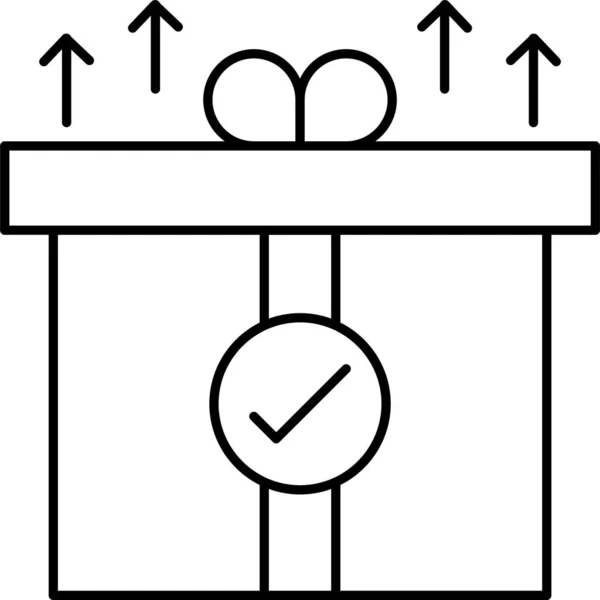 Ikona Dárkového Balení Stylu Osnovy — Stockový vektor
