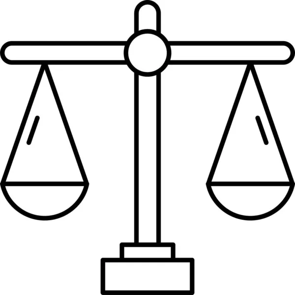 Justice Cour Icône Juridique Dans Style Contour — Image vectorielle