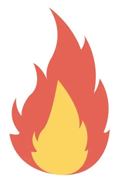 Flammensymbol Flachen Stil Verbrennen — Stockvektor