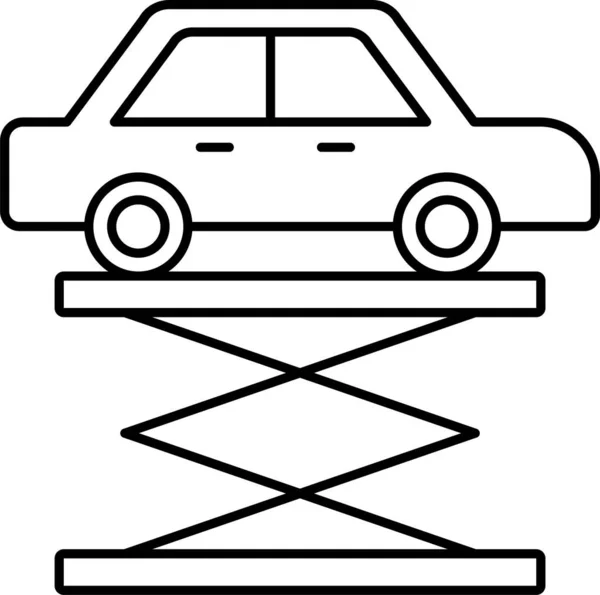 Иконка Обслуживания Автомобиля Стиле Абрис — стоковый вектор