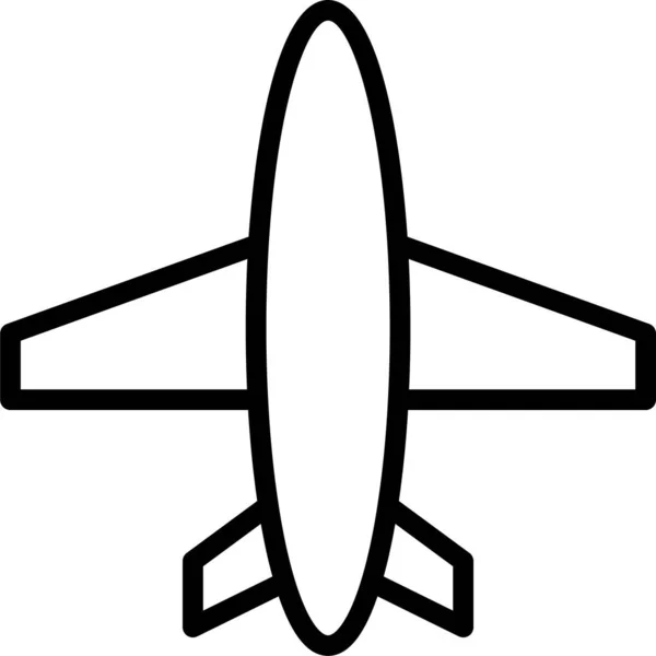 Uçak Uçak Uçuş Simgesi Ana Hatlar Biçiminde — Stok Vektör
