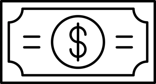Значок Доллара Наличной Валюты Стиле Абриджа — стоковый вектор