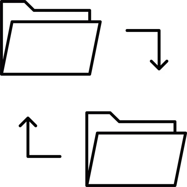 Datatransfer Katalog Utbyte Ikon Konturstil — Stock vektor