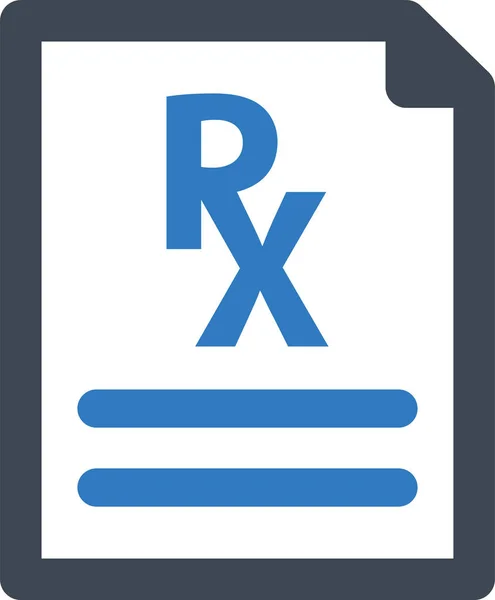 Значок Рецепта Аптеки Медичного Файлу Плоскому Стилі — стоковий вектор