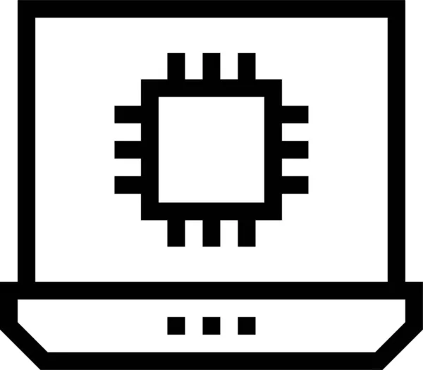 矢印はアウトラインスタイルでノートパソコンのアイコンを組み合わせ — ストックベクタ