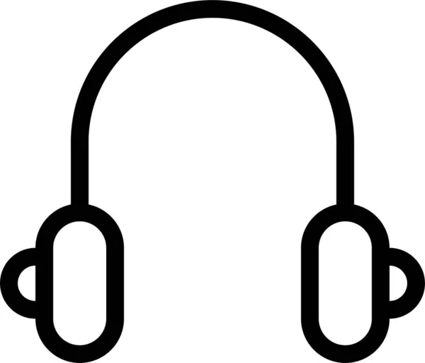 Écouteurs Audio Icône Casque Dans Style Contour — Image vectorielle