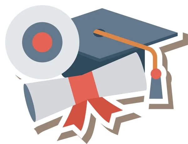 Certificado Diploma Ebook Ícone Estilo Plano — Vetor de Stock