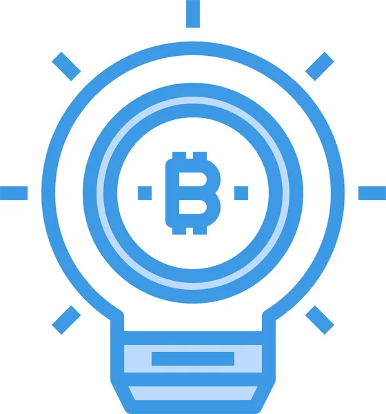 Bitcoin Icono Innovación Criptomoneda Estilo Contorno Lleno — Vector de stock