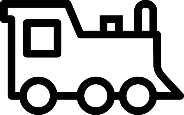 Icono Del Tren Público Del Motor Estilo Esquema — Vector de stock