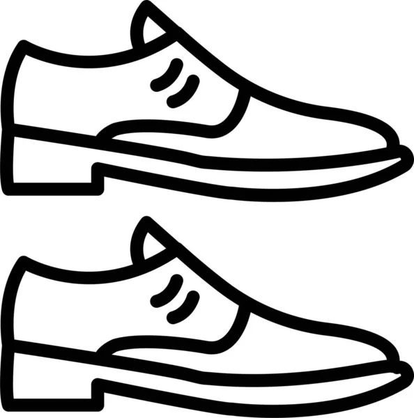 Chaussure Mode Icône Chaussures Dans Style Contour — Image vectorielle