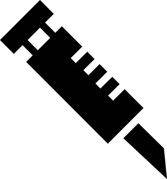 Injekciós Fecskendő Ikon Szilárd Stílusban — Stock Vector