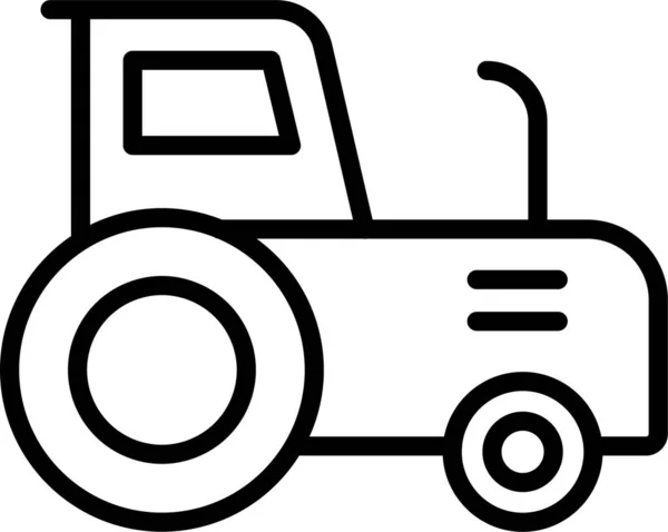 Icono Vehículo Transporte Agrícola Estilo Esquema — Vector de stock