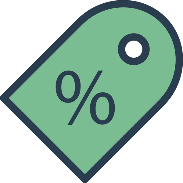 Ikona Popisku Slevy Odznaku Stylu Vyplněného Osnovy — Stockový vektor