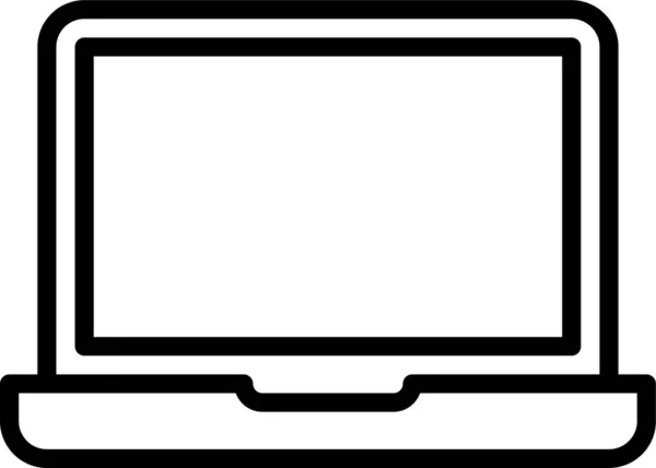 Иконка Портативной Технологии Ноутбука Стиле Абрис — стоковый вектор