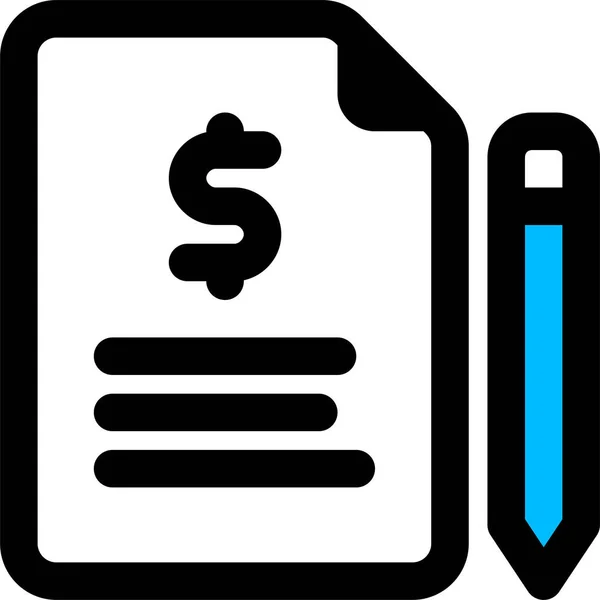 Agreement Contract Document Icon Filled Outline Style — Stock Vector