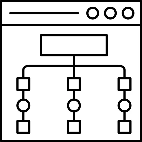 Icône Graphique Navigateur Dans Style Outline — Image vectorielle