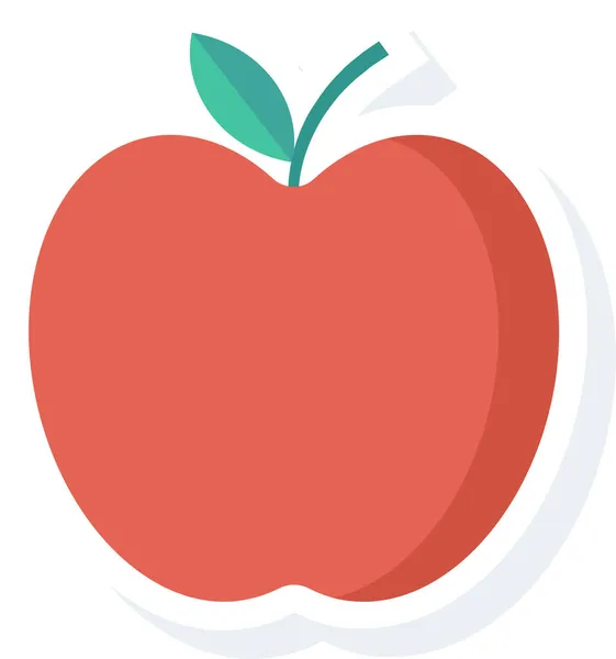 Elma Yemeği Taze Simgesi Düz Stil — Stok Vektör