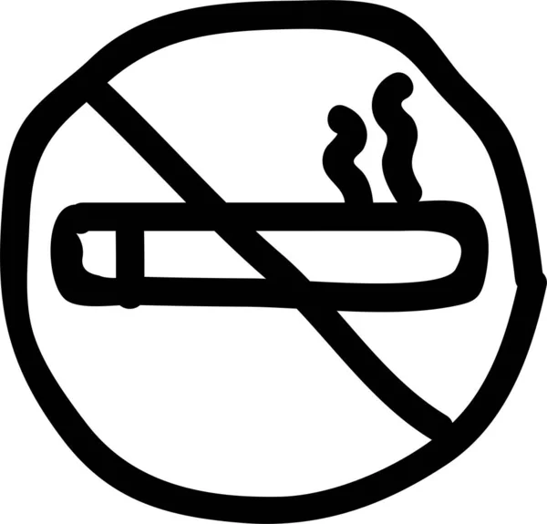 Значок Ограничения Курения Стиле Handdrawn — стоковый вектор