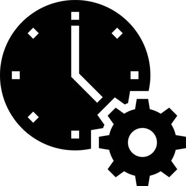 Calendrier Horloge Date Limite Icône Dans Style Solide — Image vectorielle