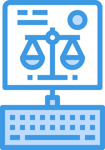 Juez Icono Ley Justicia Estilo Esquema Lleno — Vector de stock