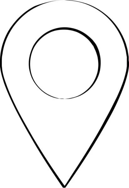 Значок Карты Местоположения Gps Стиле Handdrawn — стоковый вектор